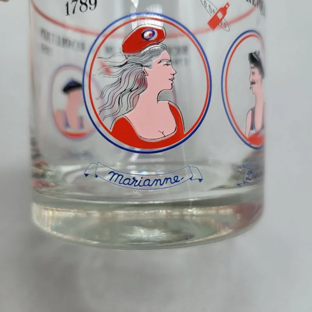 Cerve Bicentenaire De La Revolution 1789-1989 Blown Glasses Marianne Dumont - Picture 4 of 12